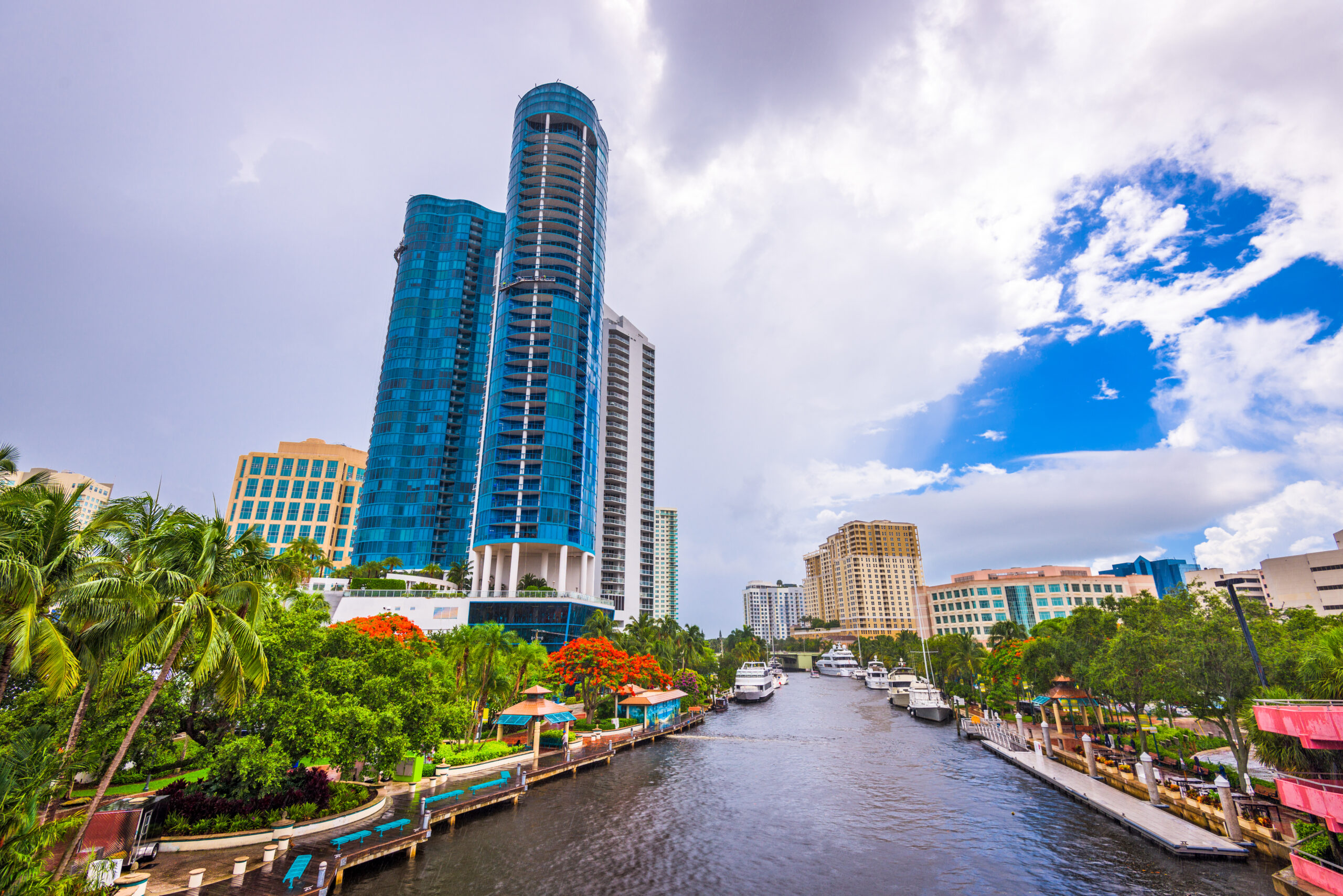 Fort Lauderdale, Florida, USA cityscape at the Riverwalk.